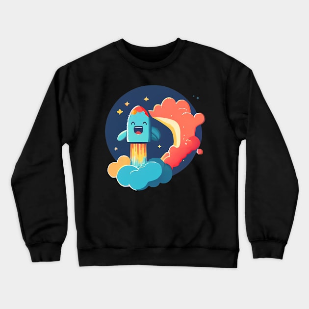 cute rocket Crewneck Sweatshirt by Pixy Official